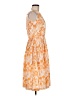 Unbranded Print Orange Cocktail Dress Size 9 - photo 4