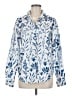 Unbranded 100% Polyester Floral Blue Long Sleeve Blouse Size M - photo 1