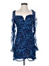 Amanda Uprichard 100% Polyester Paisley Blue Cocktail Dress Size S - photo 1