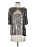 St. John 100% Viscose Metallic Silver 3/4 Sleeve Blouse Size S - photo 1