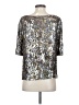 St. John 100% Viscose Metallic Silver 3/4 Sleeve Blouse Size S - photo 2