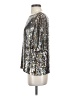 St. John 100% Viscose Metallic Silver 3/4 Sleeve Blouse Size S - photo 5