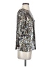 St. John 100% Viscose Metallic Silver 3/4 Sleeve Blouse Size S - photo 4