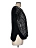 Trouve Metallic Black Short Sleeve Blouse Size M - photo 4