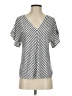 Max Studio Stripes Silver Short Sleeve T-Shirt Size S - photo 1