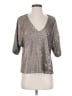 Deletta Metallic Silver 3/4 Sleeve Top Size S - photo 1