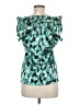 The Limited 100% Polyester Green Short Sleeve Blouse Size M - photo 2