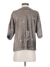 Deletta Metallic Silver 3/4 Sleeve Top Size S - photo 2