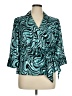 Alex Evenings Print Black Teal Blazer Size 1X - photo 1