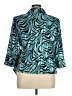 Alex Evenings Print Black Teal Blazer Size 1X - photo 2