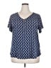 Tempted Hearts Blue Short Sleeve Blouse Size 2X - photo 1
