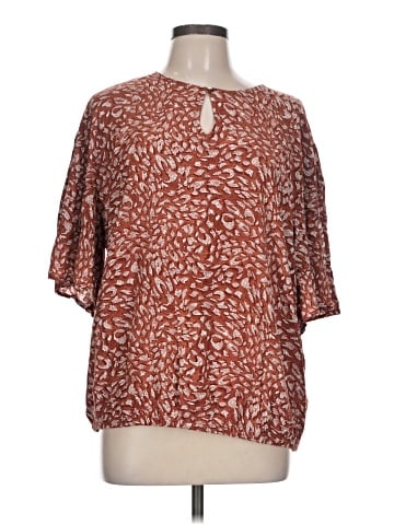 JM Collection Short Sleeve Blouse (view 1)