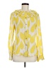 Tory Burch 100% Silk Yellow Long Sleeve Silk Top Size 8 - photo 1
