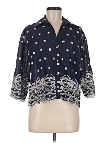 Zara 3/4 Sleeve Button-Down Shirt (view 1)