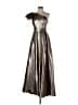 Mac Duggal Metallic Silver Cocktail Dress Size 4 - photo 1