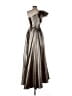 Mac Duggal Metallic Silver Cocktail Dress Size 4 - photo 2