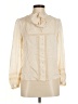 Mayle 100% Silk Ivory Long Sleeve Silk Top Size 8 - photo 1