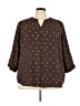 41Hawthorn 100% Polyester Brown 3/4 Sleeve Blouse Size 3X - photo 1