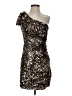 Deb 100% Polyester Metallic Silver Cocktail Dress Size 5 - photo 1