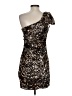 Deb 100% Polyester Metallic Silver Cocktail Dress Size 5 - photo 2