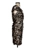 Deb 100% Polyester Metallic Silver Cocktail Dress Size 5 - photo 4