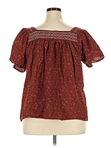 Madewell Plus Square-Neck Smocked Top in Dotted Vines (view 2)