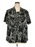 Cj Banks 100% Polyester Paisley Black Short Sleeve Blouse Size 3X - photo 1