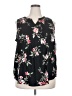 Croft & Barrow 100% Rayon Floral Black Long Sleeve Blouse Size XXL - photo 1