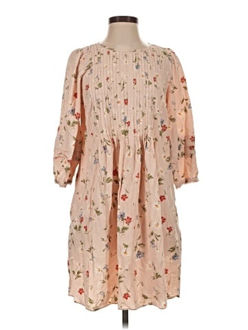 Madewell Pintuck Puff-Sleeve Mini Dress in Seaside Floral (view 1)