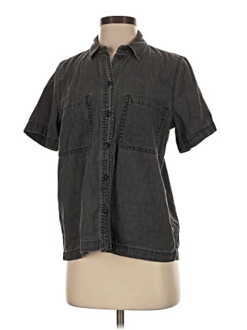 Madewell Denim Short-Sleeve Button-Up Shirt in Lunar Wash (view 1)