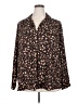 Investments 100% Polyester Animal Print Brown Long Sleeve Blouse Size 2X - photo 1