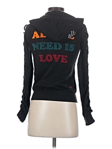 Peace Love World Zip Up Hoodie (view 2)