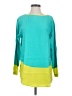 Neiman Marcus 100% Silk Color Block Green Long Sleeve Silk Top Size S - photo 1