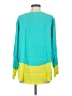 Neiman Marcus 100% Silk Color Block Green Long Sleeve Silk Top Size S - photo 2