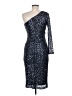 Betsy & Adam Stars Silver Cocktail Dress Size 6 - photo 2
