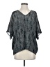 Eileen Fisher 100% Silk Gray Short Sleeve Silk Top Size S - photo 1