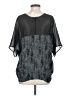 Eileen Fisher 100% Silk Gray Short Sleeve Silk Top Size S - photo 2