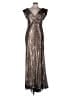 Jovani Metallic Silver Cocktail Dress Size 10 - photo 1