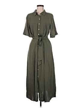 h&m olive green shirt dress Women's Khaki green Belted Poplin Shirt Dress