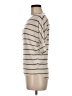 Staccato Stripes Tan Short Sleeve Top Size M - photo 5