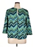 Chico's Chevron-herringbone Teal Blazer Size XL (3) - photo 1