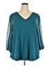 Adrianna Papell Teal 3/4 Sleeve Top Size 3X - photo 1