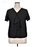 Lark & Ro Black Short Sleeve Blouse Size XL - photo 1