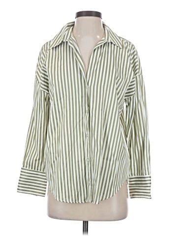 Zara 3/4 Sleeve Button-Down Shirt (view 1)