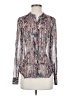 IRO 100% Silk Print Silver Long Sleeve Silk Top Size Sm (1) - photo 1