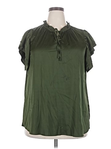 Flower & Feather Short Sleeve Blouse (view 1)