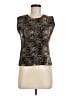 Plisse 100% Polyester Black Sleeveless Blouse Size M - photo 1