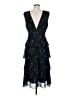 AMUR 100% Polyester Paisley Black Cocktail Dress Size 8 - photo 2