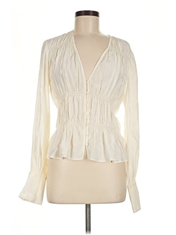 FRAME Long Sleeve Silk Top (view 1)