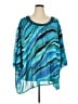 Catherines 100% Polyester Teal 3/4 Sleeve Blouse Size 4X - photo 1